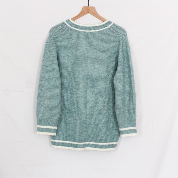 A New Day Oversized Varsity Blue Button Front Cardigan Small - Picture 4 of 8